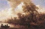 Jan van Goyen River Scene oil painting reproduction